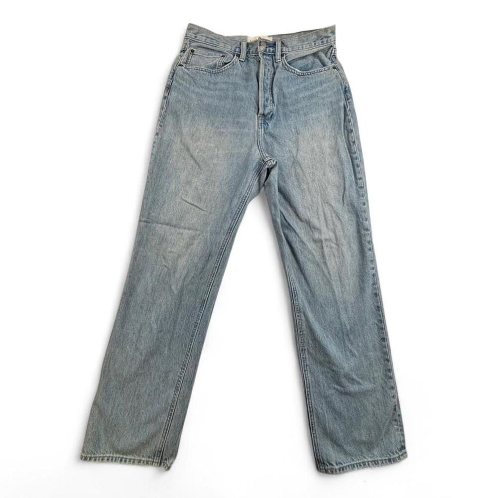 Denim Forum High Waisted Jeans 28 Straight Leg Blue 90s Aritzia Denim
